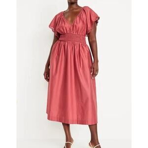 Old Navy Dress Women’s Size XS 0 2 Mauve Rosewood Pink Cotton Midi